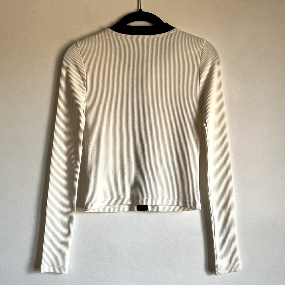 JCrew Vintage Rib Lady Jacket Cardigan XXS Ivory Black Gold Buttons $79.50 BW073 - Picture 6 of 13